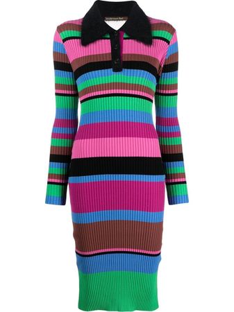 Andersson Bell colour-block rib-knit Polo Dress - Farfetch