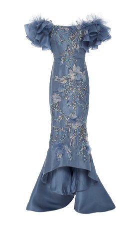 Ruffled Silk Organza Gown by Marchesa | Moda Operandi