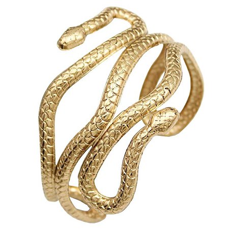 Amazon.com: RechicGu Gold Chic Egypt Cleopatra Swirl Snake Arm Cuff Armlet Armband Open Bangle Bracelet: Jewelry