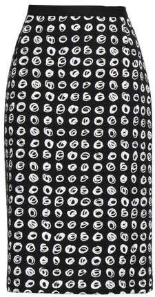 Printed Cotton-blend Boucle-tweed Pencil Skirt