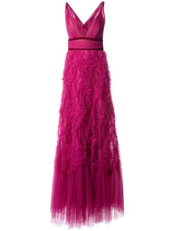Marchesa Notte Ruffled Tulle Gown | Farfetch.com