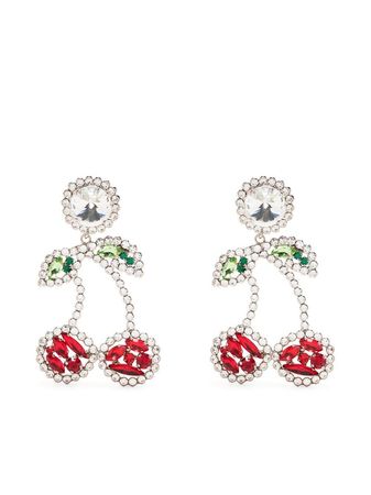 Alessandra Rich cherry-charm crystal-embellished Earrings - Farfetch