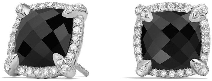 Chatelaine Pave Bezel Stud Earrings with Diamonds