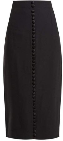 Heda Crepe Pencil Skirt - Womens - Black