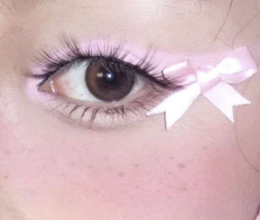 soft pastel bow pink eye makeup