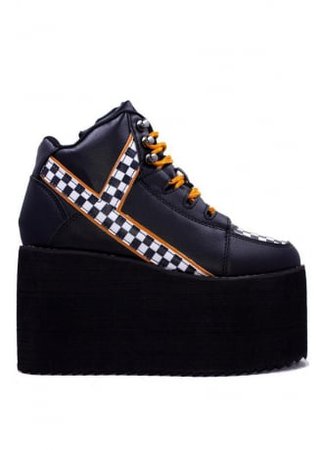 Checkered platform shoes