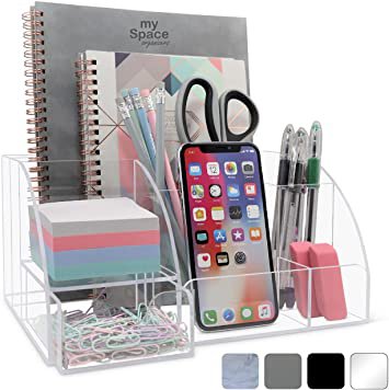 Amazon.com: Acrylic Office Desk Organizer with Drawer, 9 Compartments, Clear All in One Office Supplies and Cool Desk Accessories Organizer, Enhance Your Office Decor Desktop Organizer (Clear) : Office Products