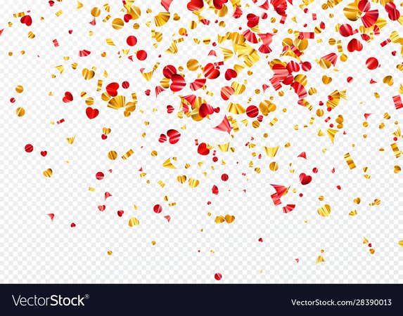 Gold and red foil confetti isolated on a Vector Image
