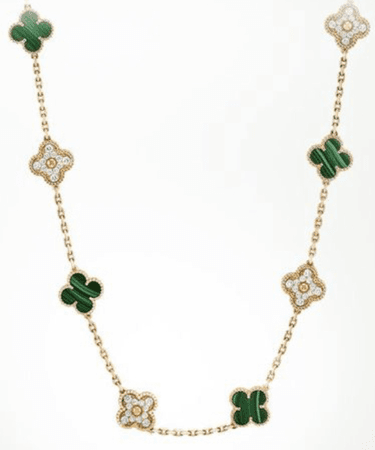 van cleef Necklace green and gold