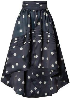 Asymmetric Polka-dot Silk-organza Skirt