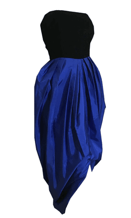 black and blue vintage dress