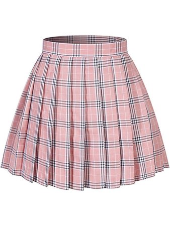 light pink plaid skirt