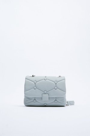 QUILTED STUDDED CROSSBODY BAG - Light Blue | ZARA United States