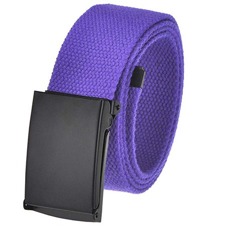 Amazon.com: Men's Cut to Fit Golf Belt Casual Outdoor Canvas with Black Military Flip Top Buckle X-Large Purple: Clothing