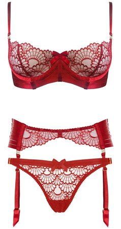 MARTY SIMONE • LUXURY LINGERIE - Bordelle | Sensu - in red embroidered tulle |...