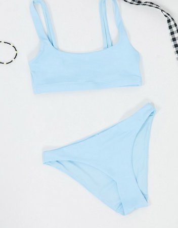 Weekday low-rise bikini brief in ice blue | ASOS