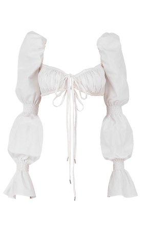 Clothing : Tops : 'Molly' White Shirred Corset Top