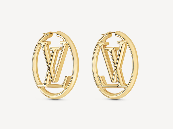 LV gold hoop earrings