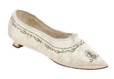 1790 white satin shoes