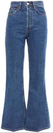 redone high rise flared jeans