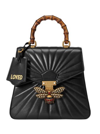Gucci Queen Margaret Quilted Leather Top Handle Bag, Black | ModeSens