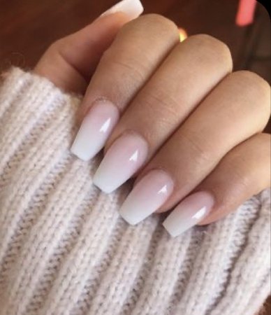 Ombré white nails