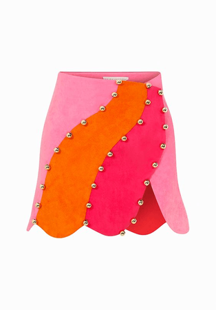 pink orange skirt
