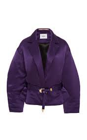 nanushka MANTRA purple satin jacket