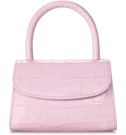 By Far Mini Croc Embossed Leather Top Handle Bag | Nordstrom
