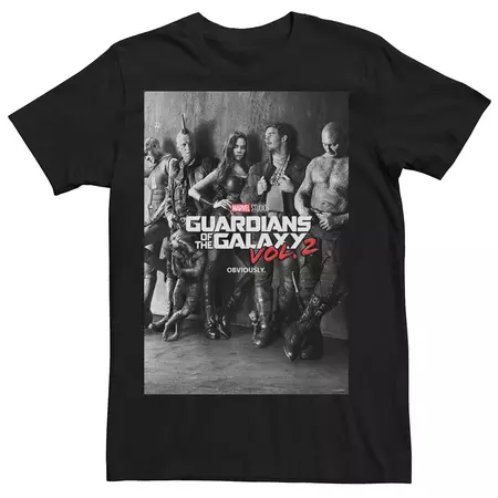 Men's Marvel "Guardians Of The Galaxy 2" Black & White Poster Tee