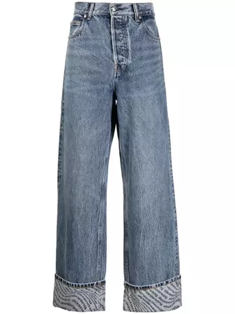 Alexander Wang logo-print wide-leg Jeans pants - Farfetch