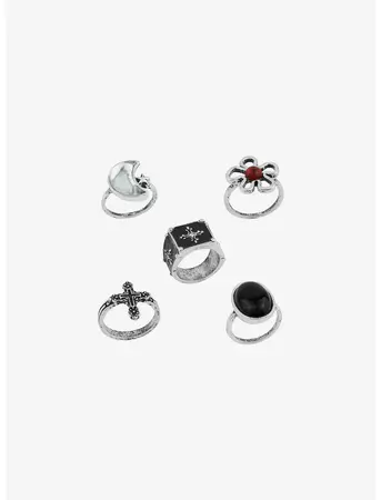 Social Collision® Cross Goth Ring Set | Hot Topic