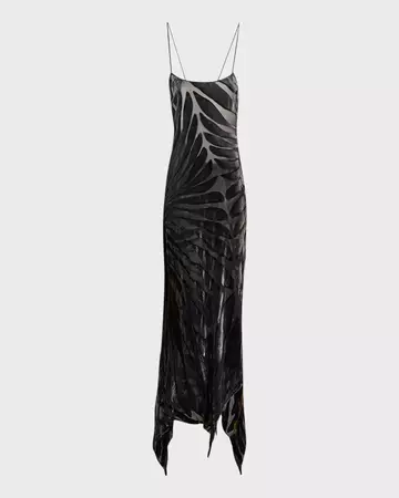 Roberto Cavalli Burnout Velvet Backless Sleeveless Maxi Dress | Neiman Marcus