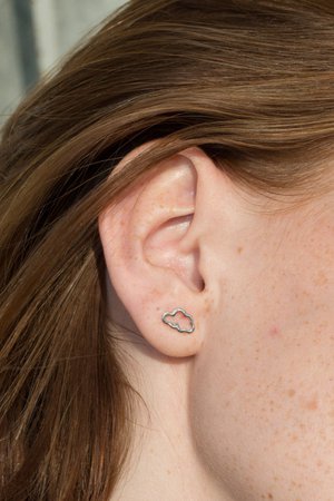 Silver Cloud Stud Earrings - Earrings - Jewelry - Accessories