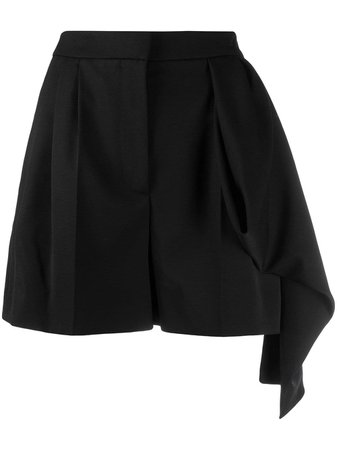 Alexander McQueen asymmetric draped shorts $1,045 - Shop AW19 Online - Fast Delivery, Price
