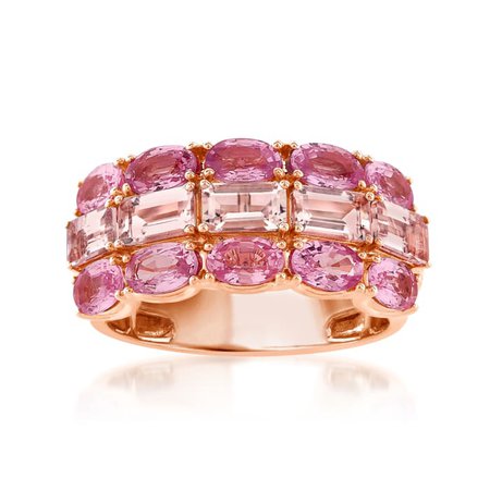 Ross-Simons 3.00 ct. t.w. Pink Sapphire and 1.10 ct. t.w. Morganite Ring