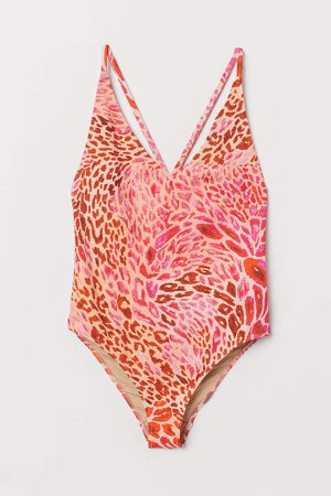 V-neck Swimsuit - Pink