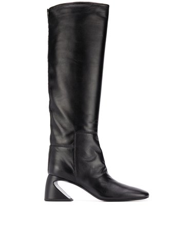 Shop Jil Sander sculpted heel thigh-high boots with Express Delivery - FARFETCH