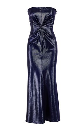 Gianni Versace 1990's Haute Couture Midnight Blue Strapless Lurex Gown By Moda Archive X Tab Vintage | Moda Operandi