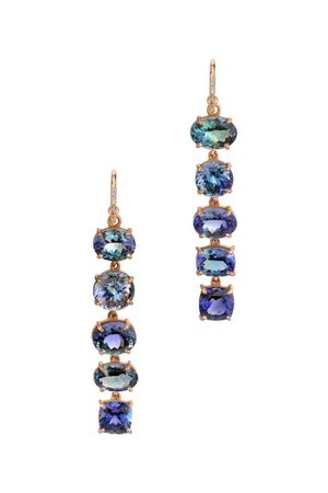 Irene Neuwirth - 18K Rose Gold Ocean Tanzanite Drop Earrings | Mitchell Stores