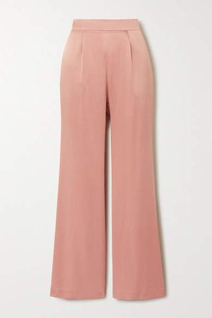 La Collection - Gabriele Silk-satin Wide-leg Pants - Blush