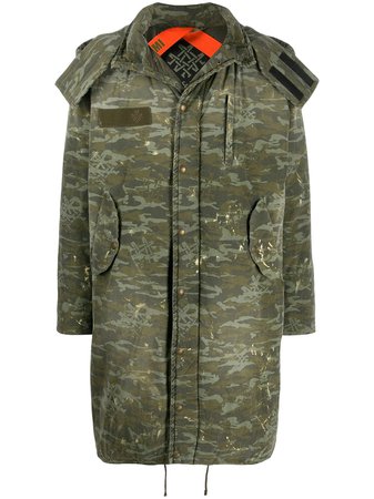 Mr & Mrs Italy Camouflage Print Hooded Parka