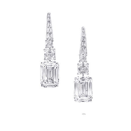 Emerald Cut Diamond Earrings, 25.23 CTS | Graff