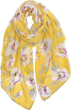 yellow & lavender silk scarf