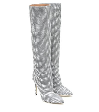 Paris Texas - Embellished suede knee-high boots | Mytheresa