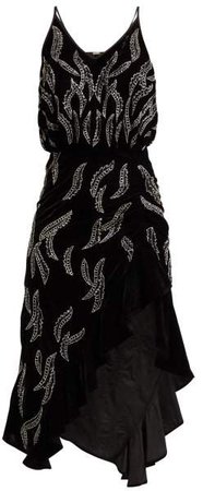 Dodo bar or Dodo Bar Or - Agnes Bead Embellished Velvet Dress - Womens - Black