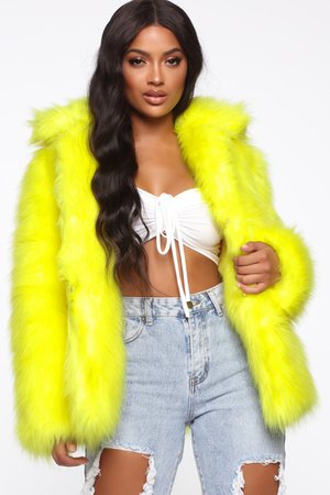 Fur-ever Yours Jacket - Yellow