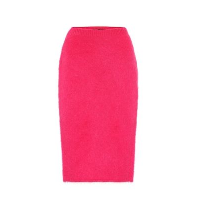 Mohair-blend pencil skirt