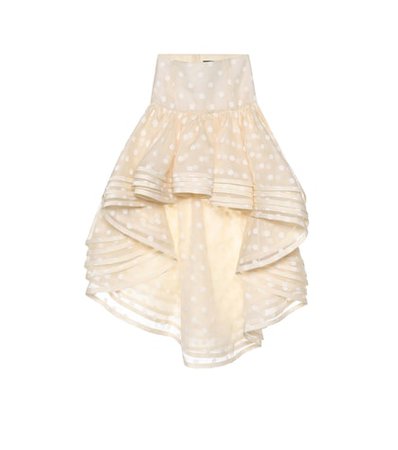 Dotted silk-blend organza skirt
