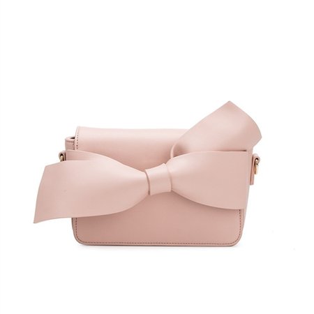 Melie Bianco Dior Vegan Leather Knotted Bow Clutch, Blush